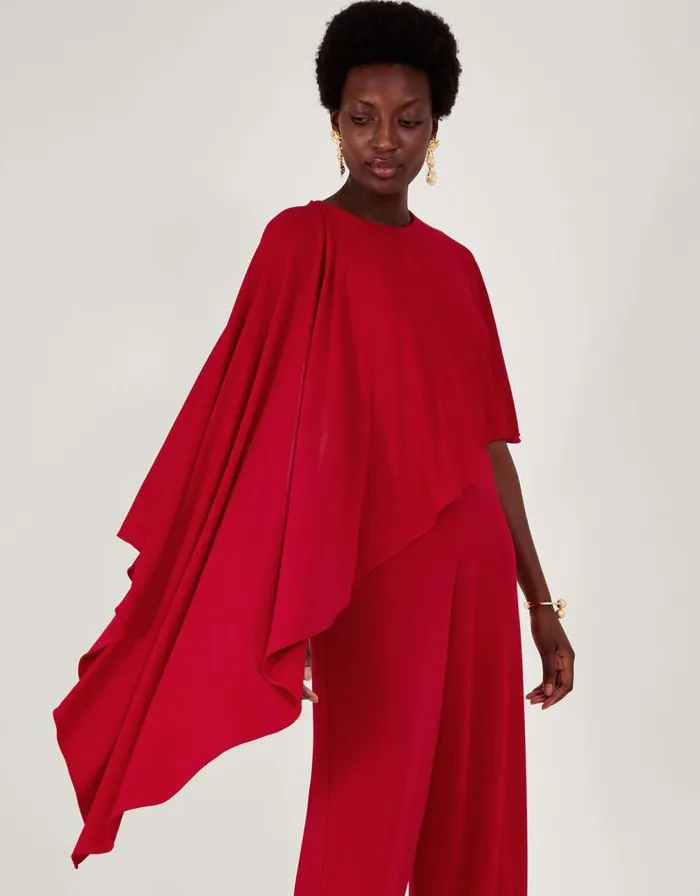Monsoon Delia Drape Jumpsuit Red Women Jumpsuits Monsoon Delia Drape Jumpsuit Red Women Jumpsuits