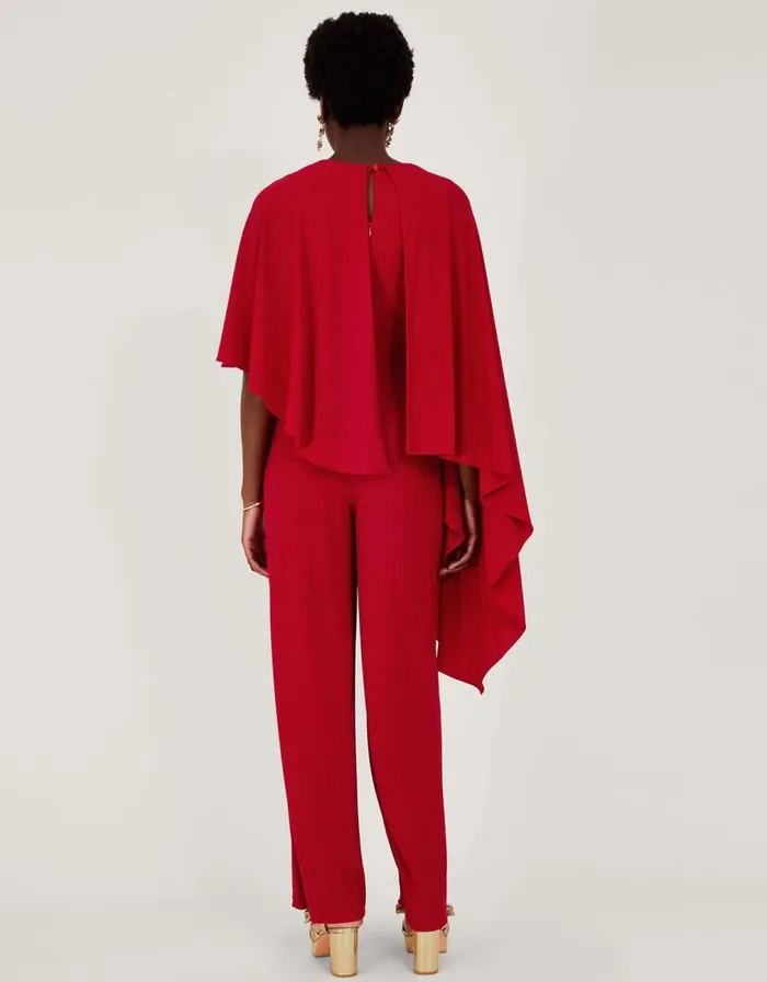Monsoon Delia Drape Jumpsuit Red Women Jumpsuits Monsoon Delia Drape Jumpsuit Red Women Jumpsuits