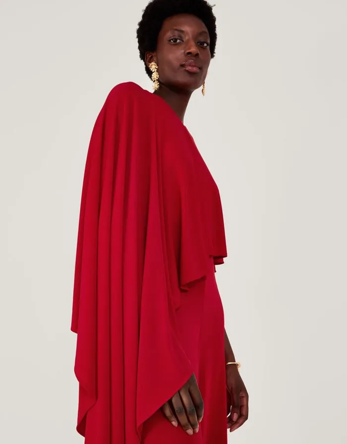 Monsoon Delia Drape Jumpsuit Red Women Jumpsuits Monsoon Delia Drape Jumpsuit Red Women Jumpsuits