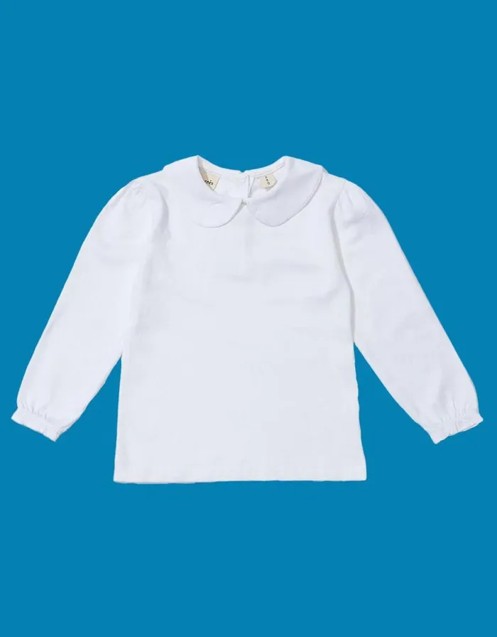 Monsoon Dotty Dungarees Peter Pan Collar Top White Children Tops and Tshirts