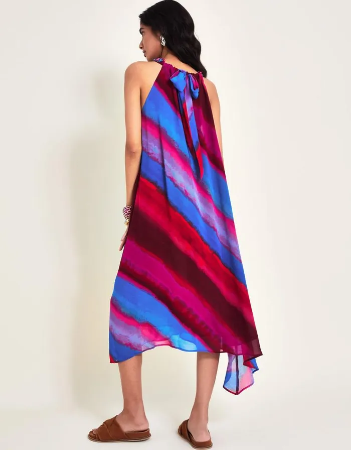 Monsoon Eliza Beaded Halter Dress Red Women Maxi Dresses