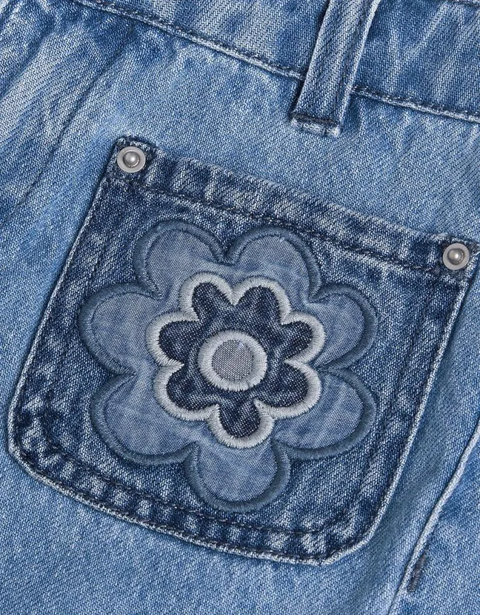Monsoon Flower Denim Shorts Blue Children Casualwear Collection