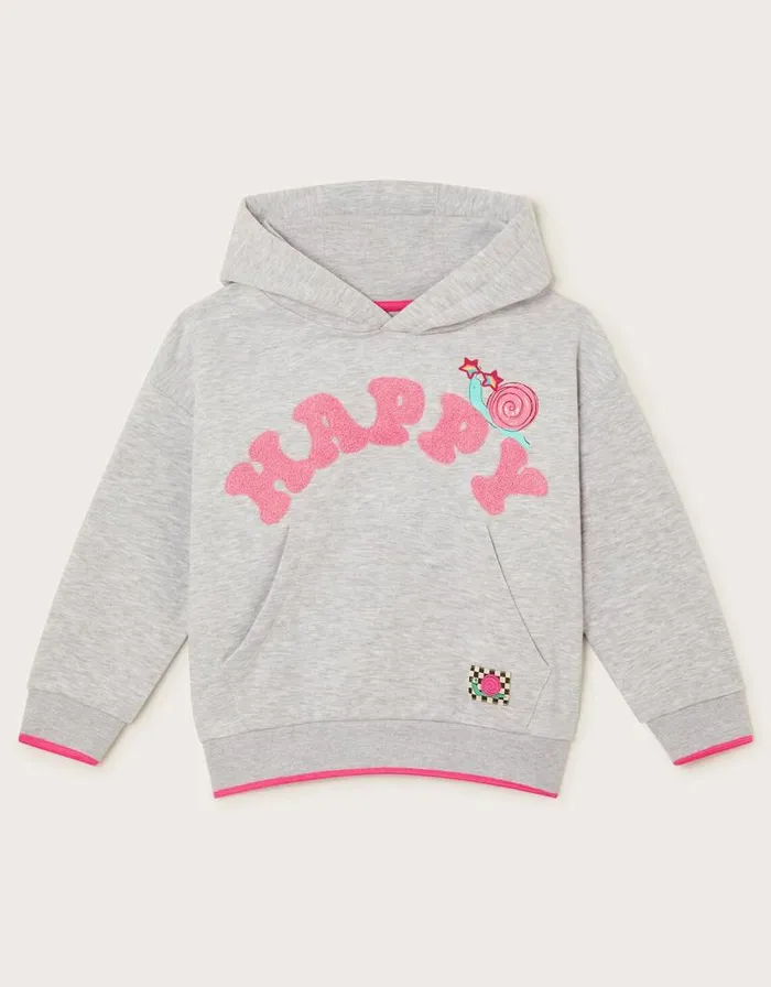 Monsoon Happy Oversized Hoodie Grey Children Knitwear and Cardigans