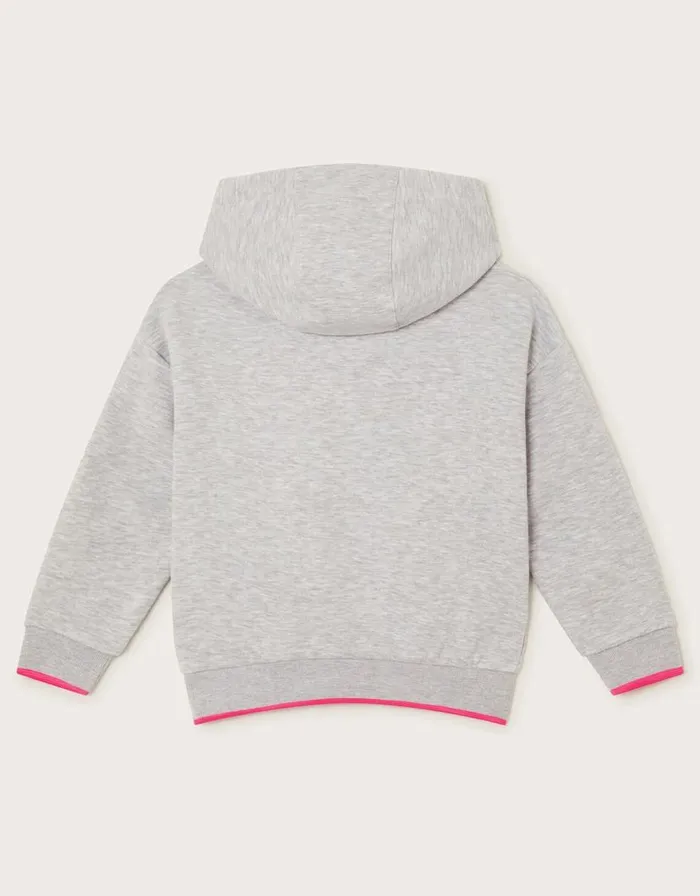 Monsoon Happy Oversized Hoodie Grey Children Knitwear and Cardigans Monsoon Happy Oversized Hoodie Grey Children Knitwear and Cardigans
