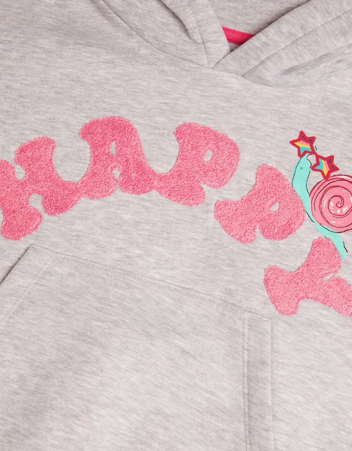 Monsoon Happy Oversized Hoodie Grey Children Knitwear and Cardigans Monsoon Happy Oversized Hoodie Grey Children Knitwear and Cardigans