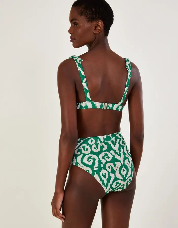 Monsoon Ikat Print Bikini Top With Recycled Polyester Green Women Beachwear and Swimwear Monsoon Ikat Print Bikini Top With Recycled Polyester Green Women Beachwear and Swimwear