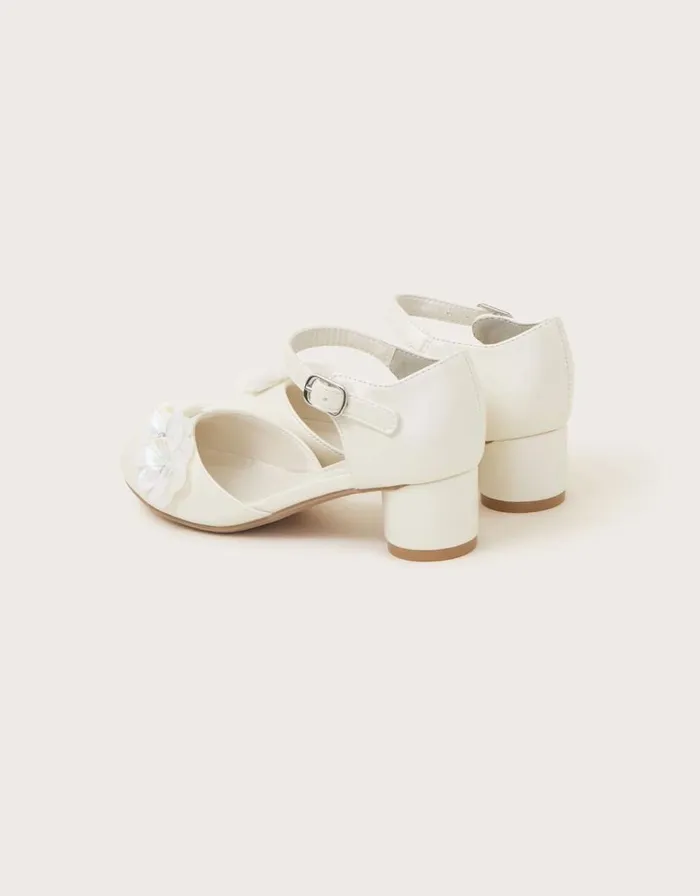Monsoon Iridescent Flower Heels Ivory Children Partywear Monsoon Iridescent Flower Heels Ivory Children Partywear