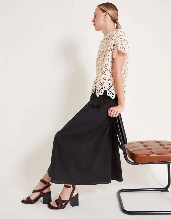 Monsoon Jade Maxi Skirt Black Women Skirts