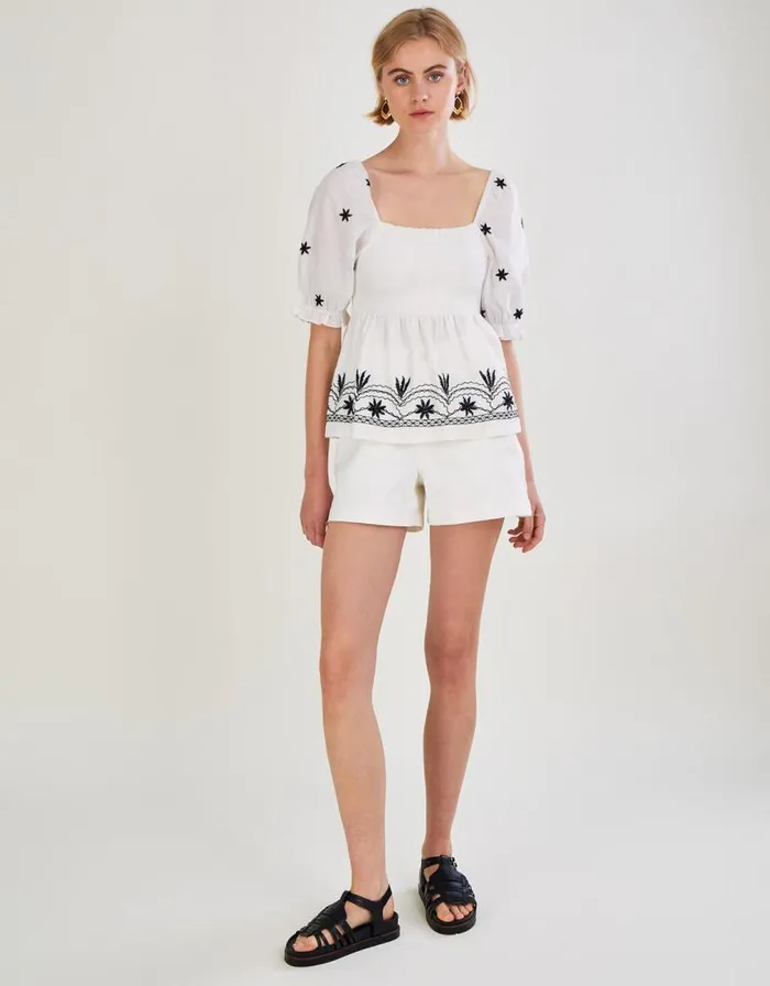 Monsoon Jersey Peplum Top Ivory Women Tops and Blouses Monsoon Jersey Peplum Top Ivory Women Tops and Blouses