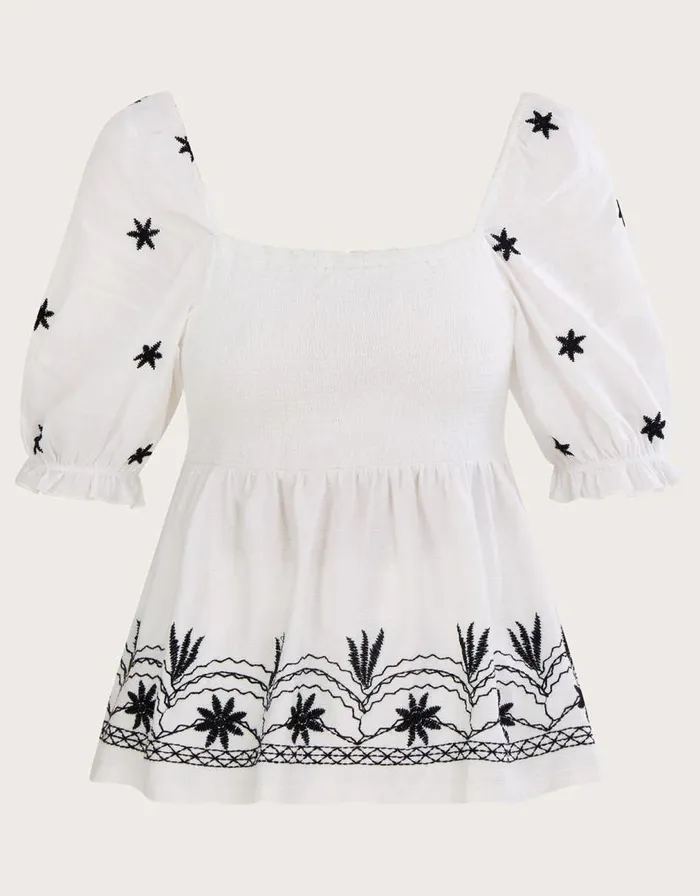 Monsoon Jersey Peplum Top Ivory Women Tops and Blouses Monsoon Jersey Peplum Top Ivory Women Tops and Blouses