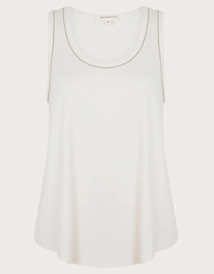 Monsoon Jess Jersey Cami Top Ivory Women Tops and Blouses Monsoon Jess Jersey Cami Top Ivory Women Tops and Blouses