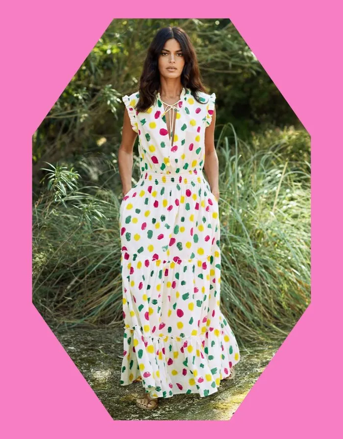 Monsoon La Galeria Elefante Print Tiered Maxi Dress Ivory Women Day Dresses