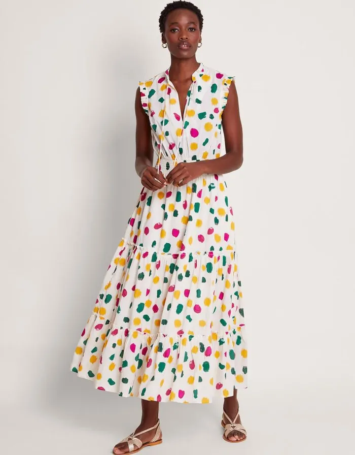 Monsoon La Galeria Elefante Print Tiered Maxi Dress Ivory Women Day Dresses Monsoon La Galeria Elefante Print Tiered Maxi Dress Ivory Women Day Dresses