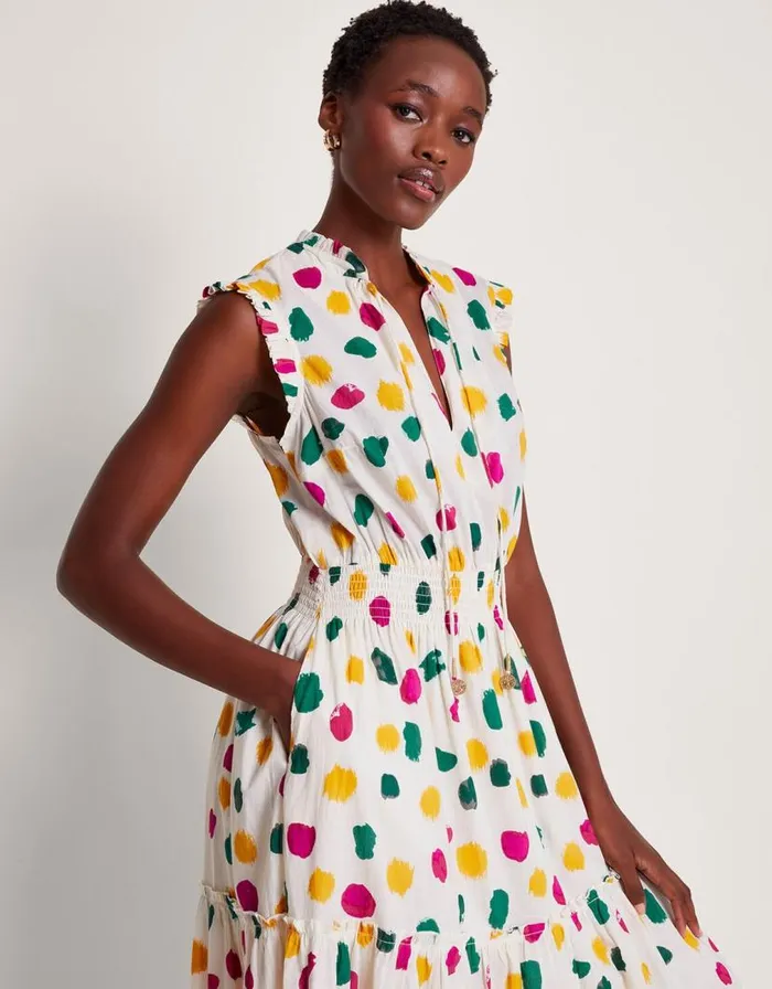 Monsoon La Galeria Elefante Print Tiered Maxi Dress Ivory Women Day Dresses Monsoon La Galeria Elefante Print Tiered Maxi Dress Ivory Women Day Dresses