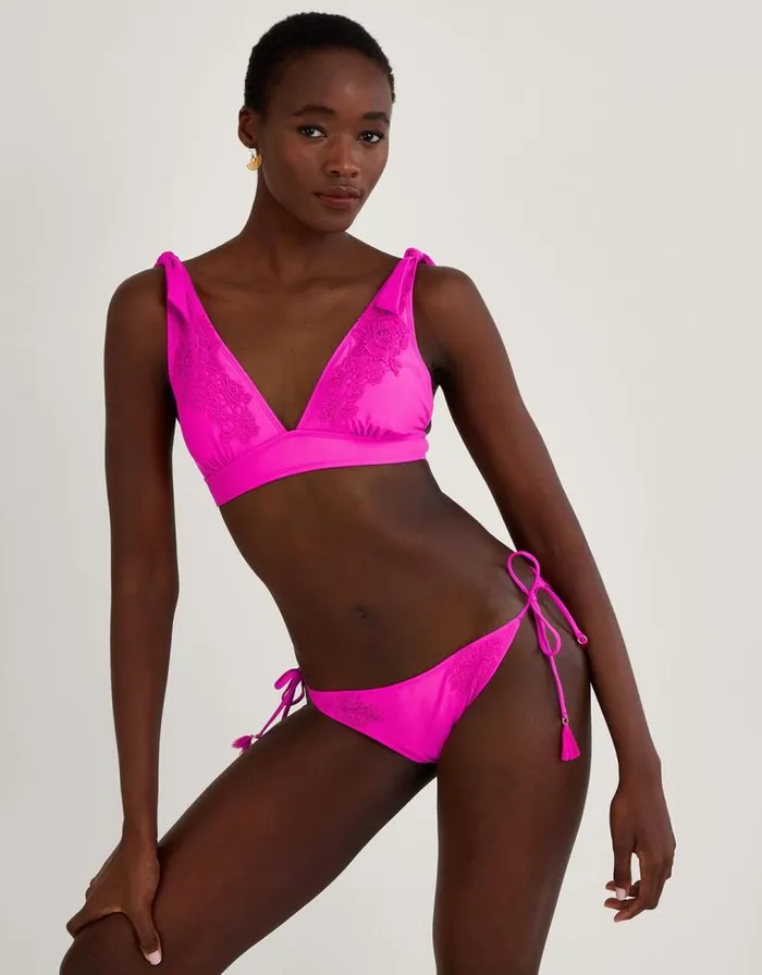 Monsoon Lace Trim Bikini Top Pink Women Tops and Blouses Monsoon Lace Trim Bikini Top Pink Women Tops and Blouses