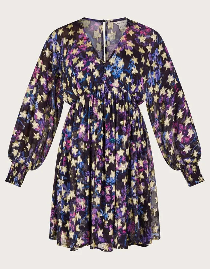 Monsoon Lia Star Print Dress Black Women Occasionwear Monsoon Lia Star Print Dress Black Women Occasionwear