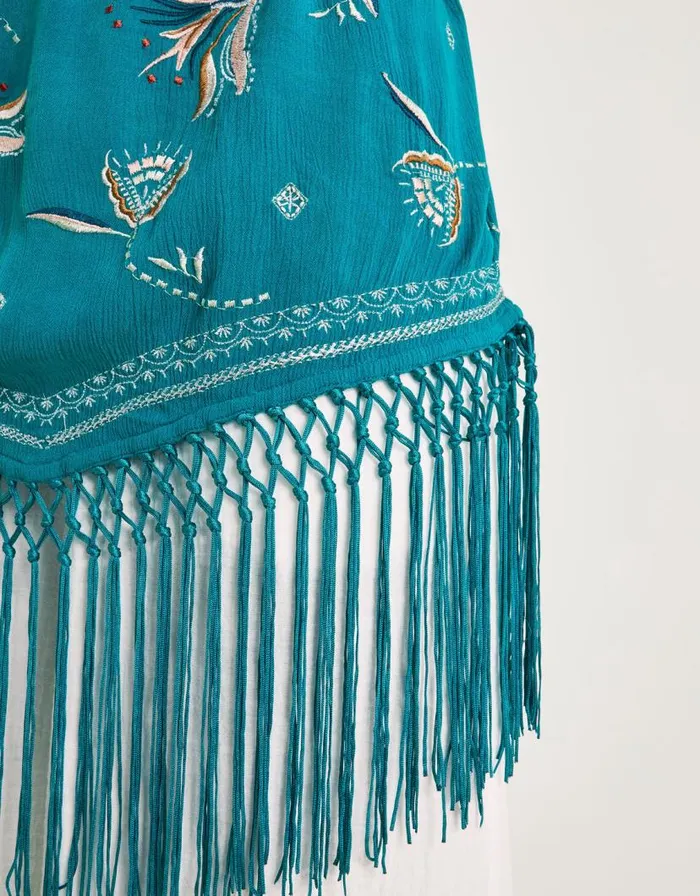 Monsoon Liza Embellished Tassel Halter Top Teal Women Tops and Blouses Monsoon Liza Embellished Tassel Halter Top Teal Women Tops and Blouses