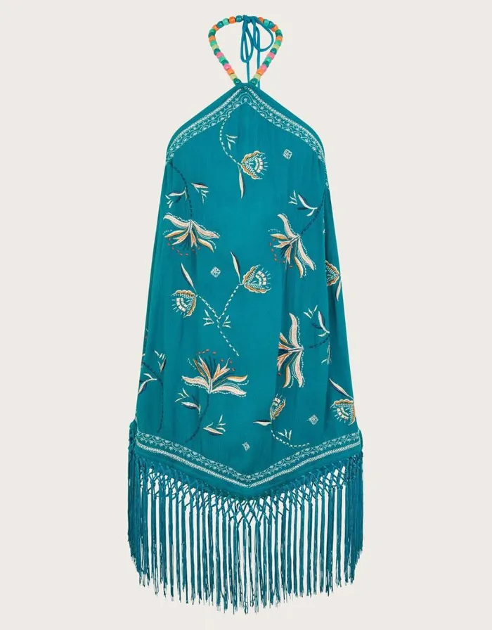 Monsoon Liza Embellished Tassel Halter Top Teal Women Tops and Blouses Monsoon Liza Embellished Tassel Halter Top Teal Women Tops and Blouses