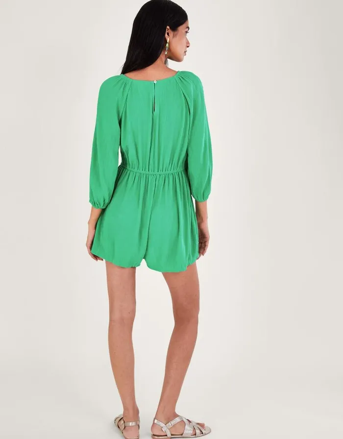Monsoon Long Sleeve Embellished Romper Green Women Beachwear and Swimwear Monsoon Long Sleeve Embellished Romper Green Women Beachwear and Swimwear