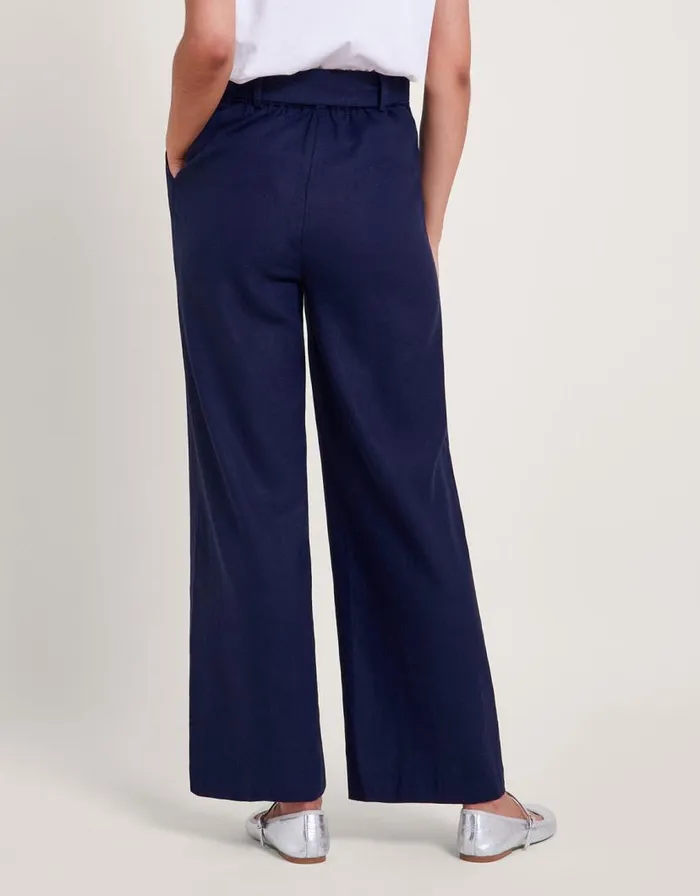 Monsoon Mabel ShortLength Tie Trousers Blue Women Trousers and Jeans Monsoon Mabel ShortLength Tie Trousers Blue Women Trousers and Jeans