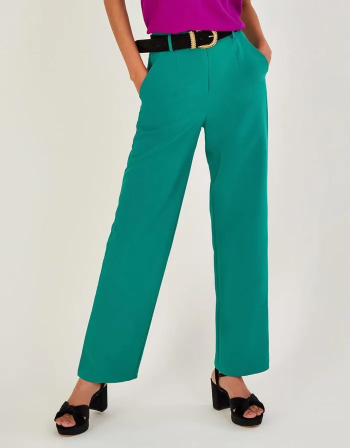 Monsoon Madelyn Trousers Green Women Trousers and Jeans