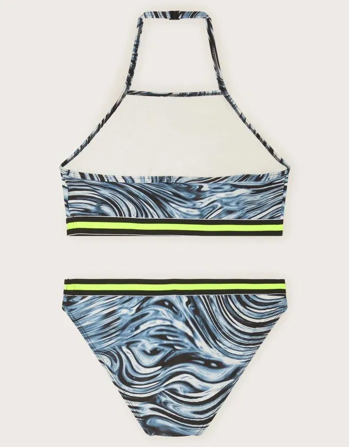 Monsoon Marble Print Bikini Set Grey Children Beachwear and Swimwear Monsoon Marble Print Bikini Set Grey Children Beachwear and Swimwear