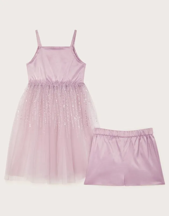 Monsoon Misty Tulle Top And Shorts Set Purple Children Partywear Monsoon Misty Tulle Top And Shorts Set Purple Children Partywear