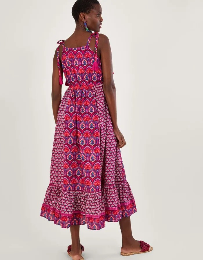 Monsoon Octavia Fan Print Dress Pink Women Casualwear Monsoon Octavia Fan Print Dress Pink Women Casualwear