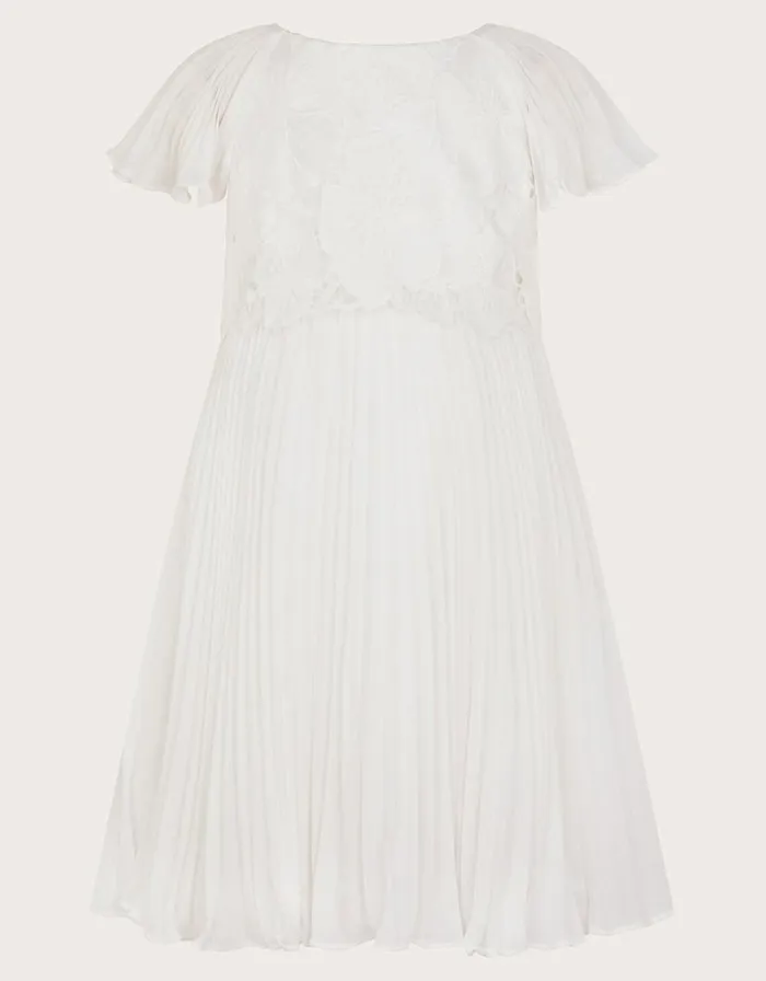 Monsoon Otissa Lace Pleated Dress Ivory Children Dresses Monsoon Otissa Lace Pleated Dress Ivory Children Dresses