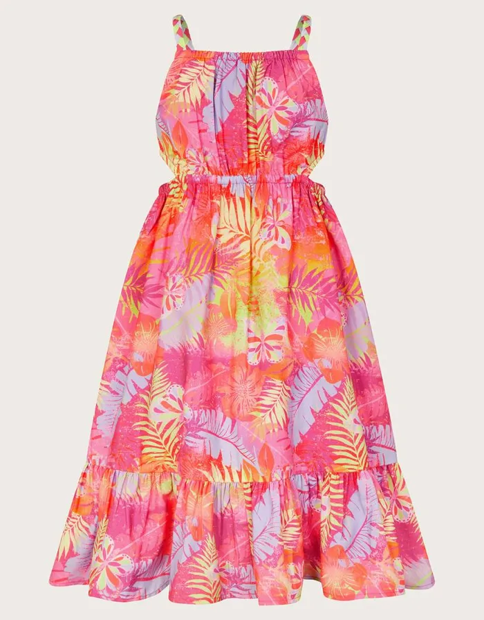 Monsoon Palm Print Crepe Dress Multi Children Dresses Monsoon Palm Print Crepe Dress Multi Children Dresses