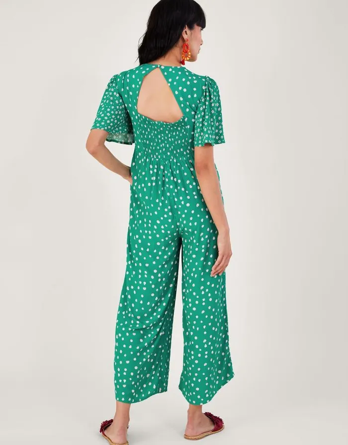 Monsoon Rori Embroidered Jumpsuit In Sustainable Viscose Green Women Jumpsuits Monsoon Rori Embroidered Jumpsuit In Sustainable Viscose Green Women Jumpsuits