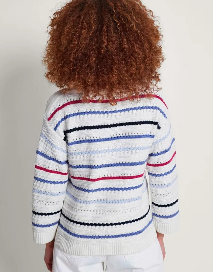 Monsoon Sainy Stitch Jumper Ivory Women Knitwear Monsoon Sainy Stitch Jumper Ivory Women Knitwear