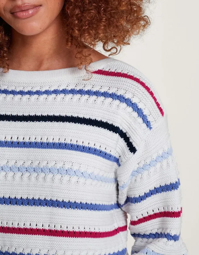 Monsoon Sainy Stitch Jumper Ivory Women Knitwear Monsoon Sainy Stitch Jumper Ivory Women Knitwear