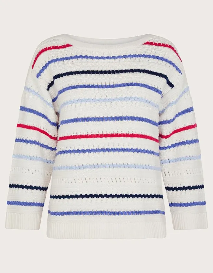 Monsoon Sainy Stitch Jumper Ivory Women Knitwear Monsoon Sainy Stitch Jumper Ivory Women Knitwear