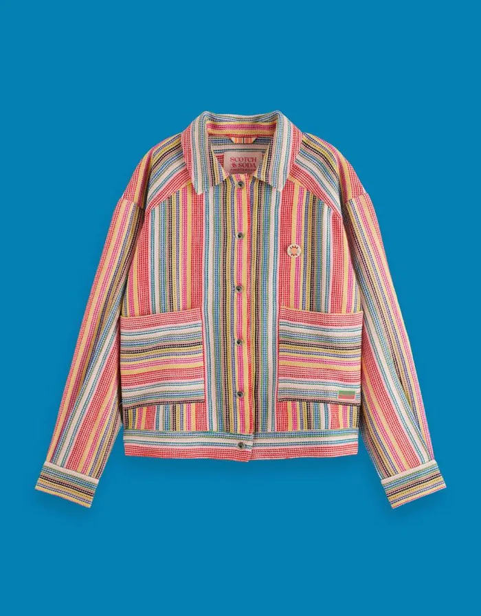 Monsoon Scotch And Soda Stripe Trucker Jacket Multi Women Jackets