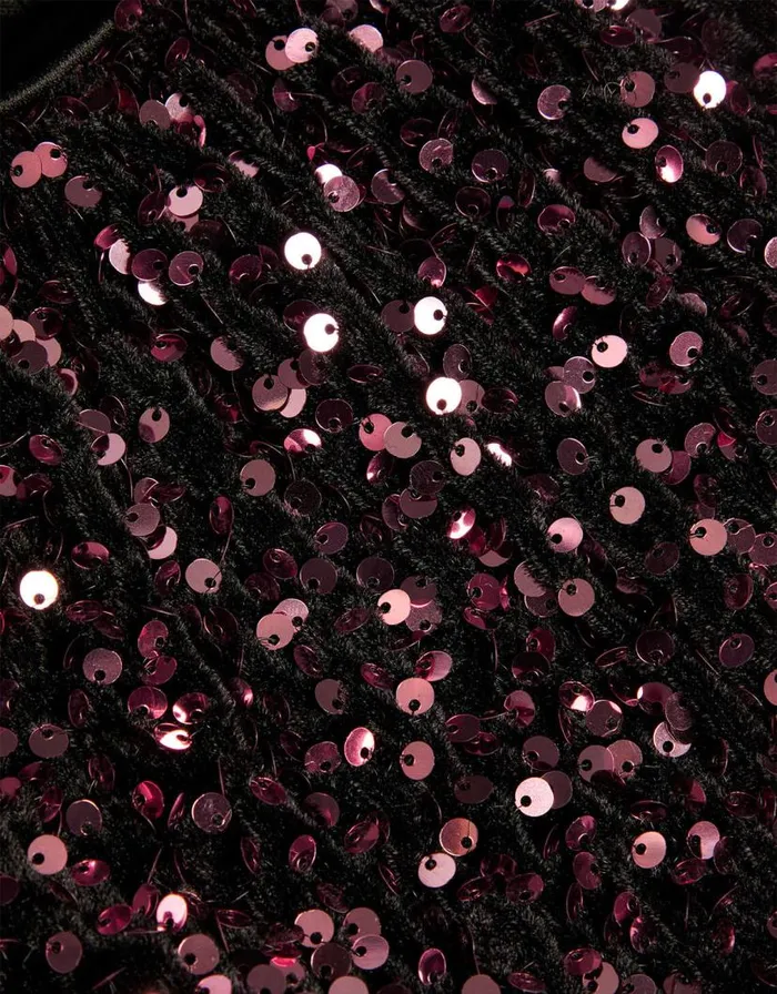 Monsoon Sequin Velvet Swing Dress Pink Children Partywear
