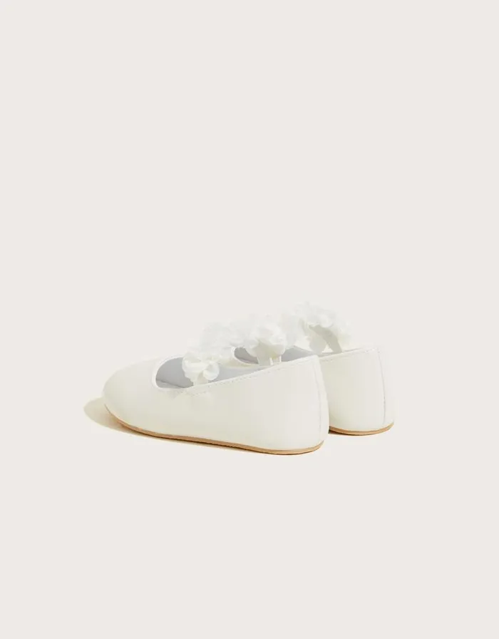 Monsoon Shimmer Corsage Walker Shoes Ivory Children Partywear Monsoon Shimmer Corsage Walker Shoes Ivory Children Partywear