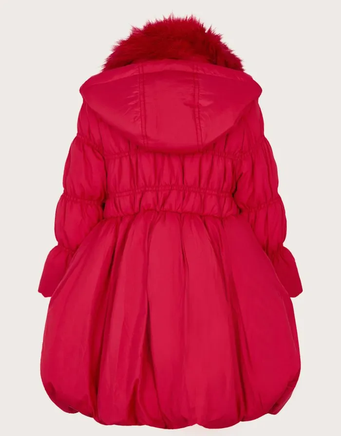 Monsoon Shirred Puffball Padded Coat Red Children Coats and Jackets Monsoon Shirred Puffball Padded Coat Red Children Coats and Jackets