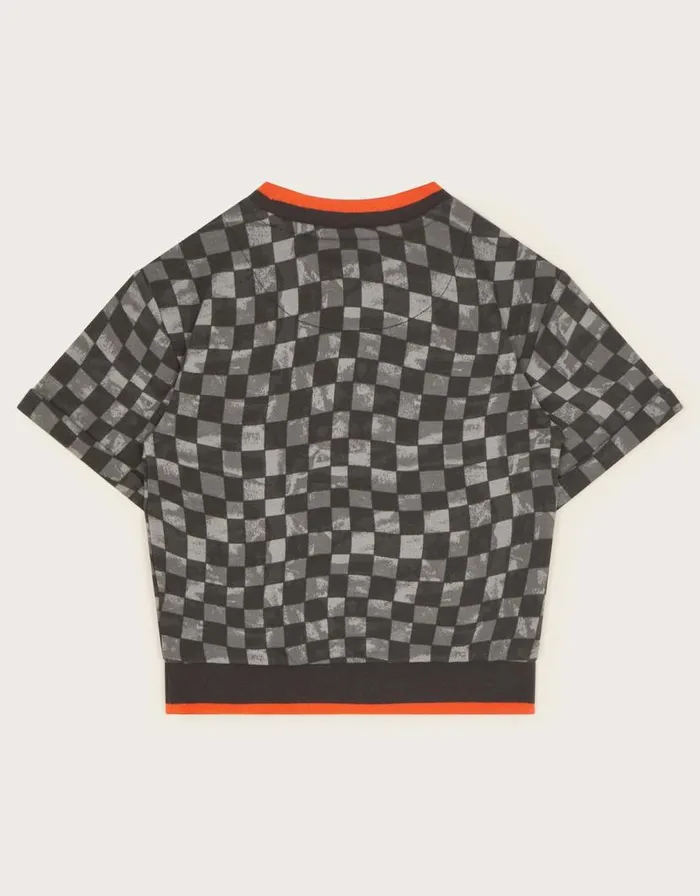 Monsoon Short Sleeve Checkerboard TShirt Black Children Casualwear Collection Monsoon Short Sleeve Checkerboard TShirt Black Children Casualwear Collection