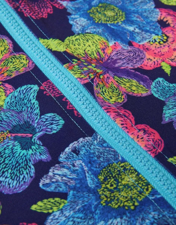 Monsoon Sketchy Floral Swim Top Blue Children Beachwear and Swimwear