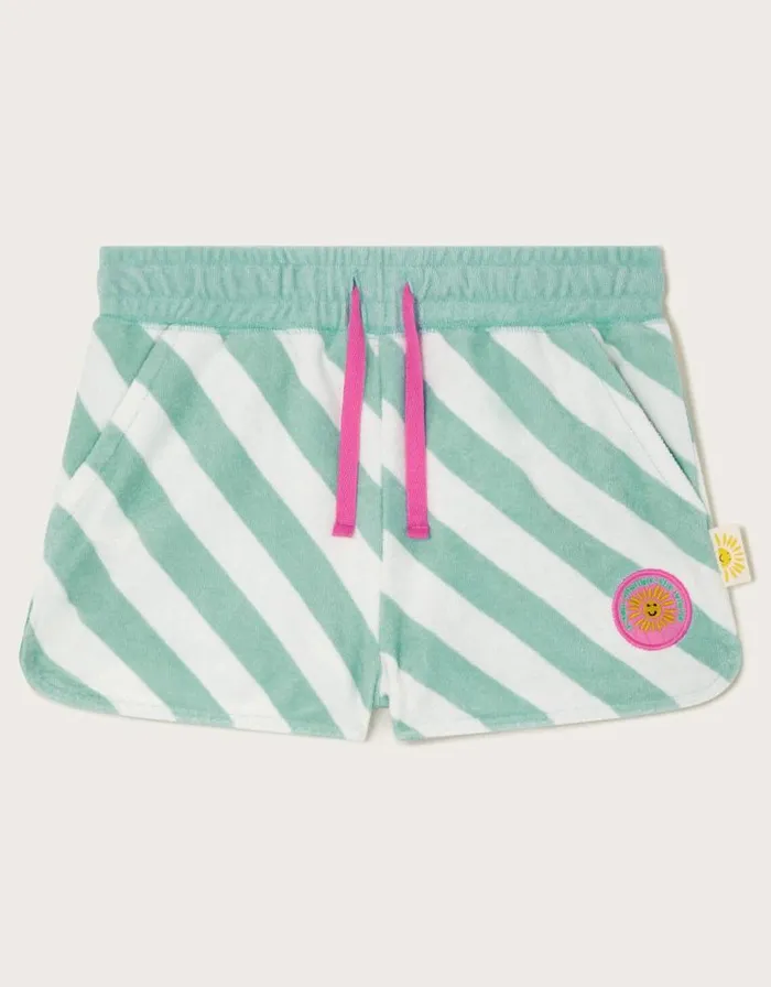 Monsoon Stripe Terry Shorts Green Children Casualwear Collection Monsoon Stripe Terry Shorts Green Children Casualwear Collection