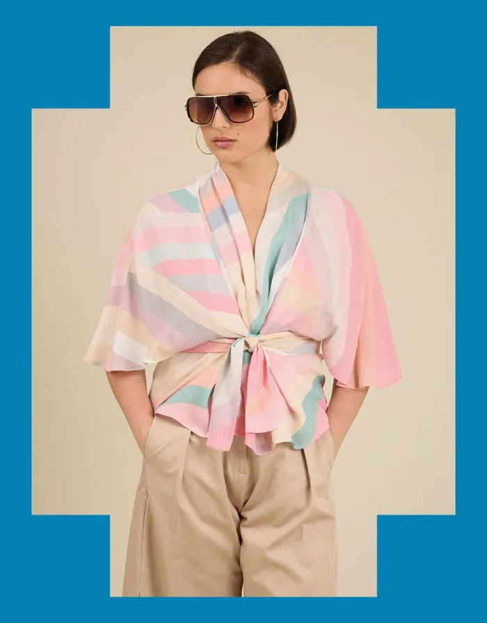 Monsoon Tallulah And Hope Print Tie Blouse Multi Women Tops and Blouses