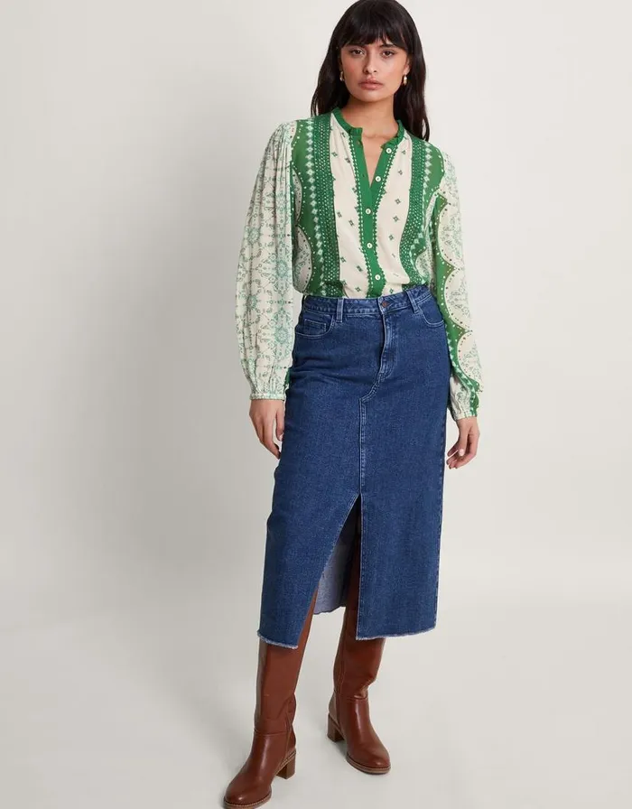 Monsoon Tamsyn Print Blouse Green Women Tops and Blouses Monsoon Tamsyn Print Blouse Green Women Tops and Blouses