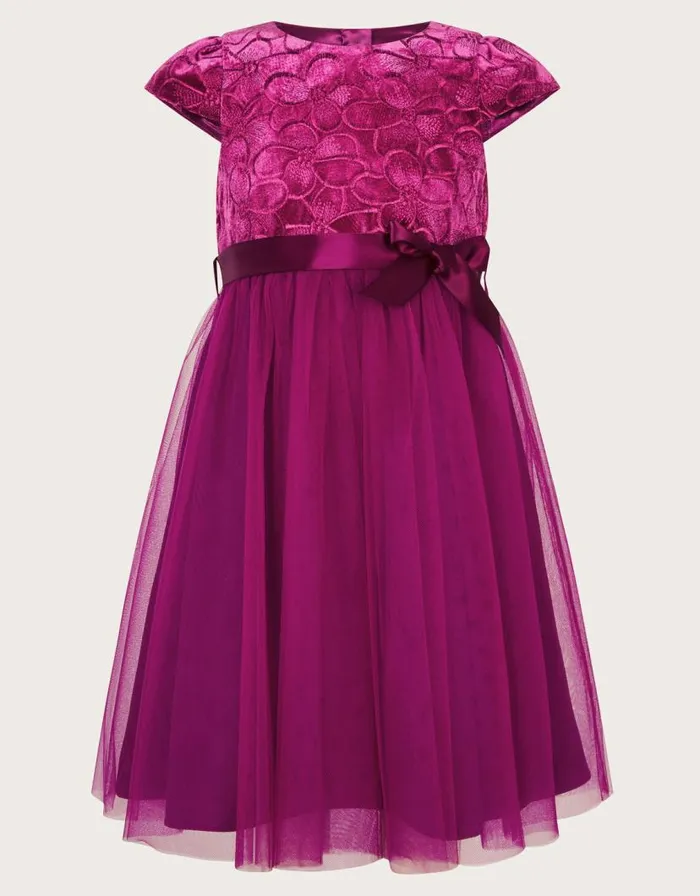 Monsoon Velvet Embroidered Tulle Dress Pink Children Dresses Monsoon Velvet Embroidered Tulle Dress Pink Children Dresses