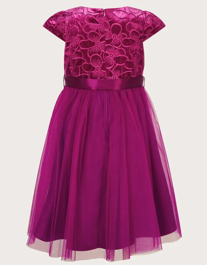 Monsoon Velvet Embroidered Tulle Dress Pink Children Dresses Monsoon Velvet Embroidered Tulle Dress Pink Children Dresses