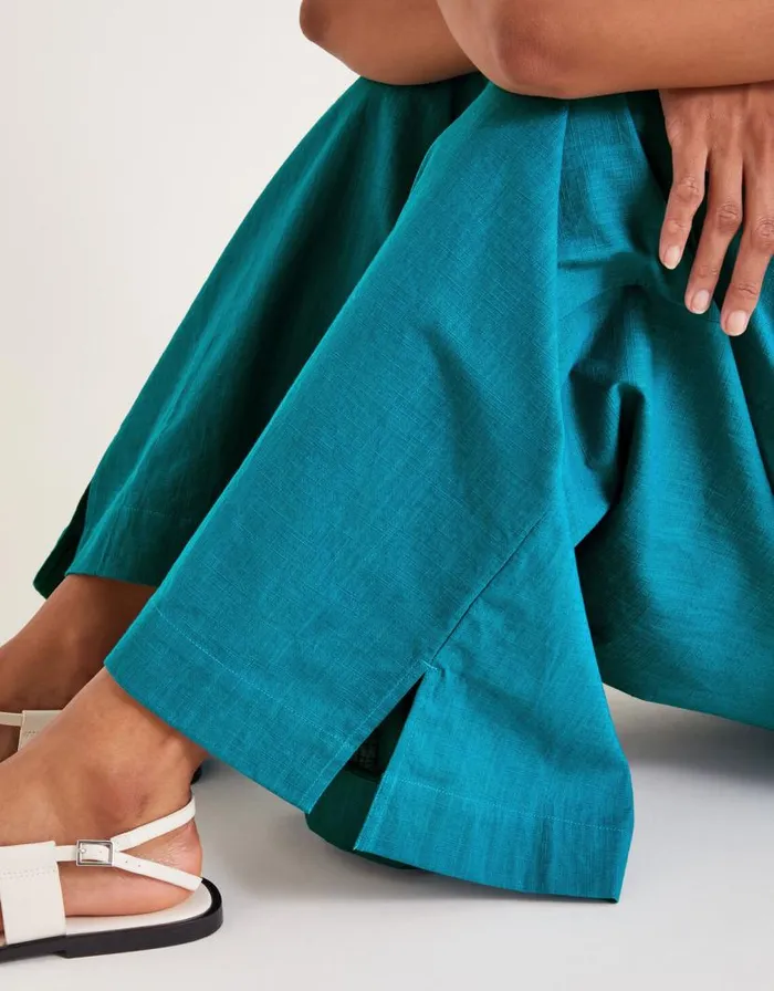 Monsoon Yara Plain Wide Leg Trousers Teal Women Beachwear and Swimwear