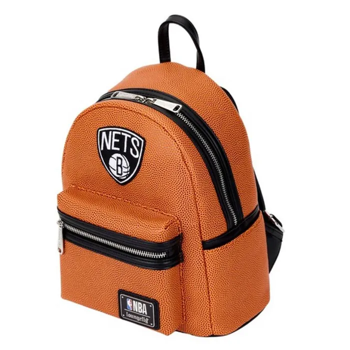 NBA Brooklyn Nets Basketball Logo Mini Backpack Unisex Loungefly Backpacks