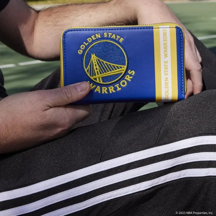 NBA Golden State Warriors Patch Icons Zip Around Wallet Unisex Loungefly Bags and Wallets