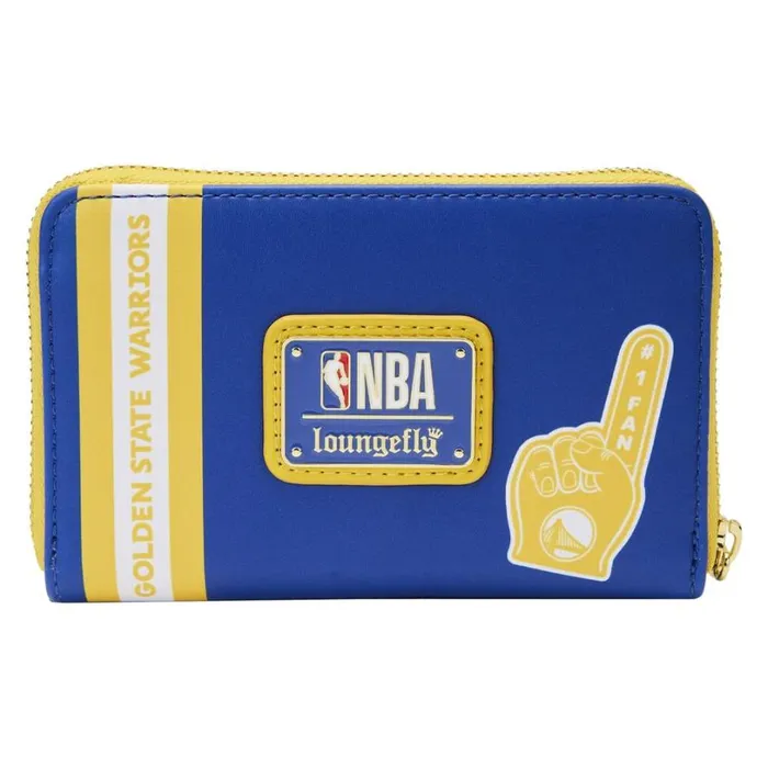 NBA Golden State Warriors Patch Icons Zip Around Wallet Unisex Loungefly Bags and Wallets