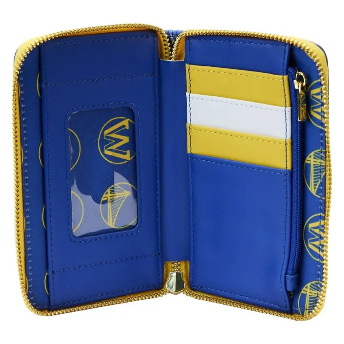 NBA Golden State Warriors Patch Icons Zip Around Wallet Unisex Loungefly Bags and Wallets